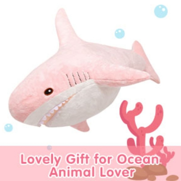 Morimos 32" Pink Shark Pillow Plush. Brand New With Tags. - Picture 3 of 12
